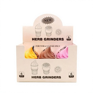 Ice cream cone herb grinder zinc alloy 4 piece tobacco grinder colorful novelty design sharp teeth custom logo <b>smoking</b> accessory - Product Image 6