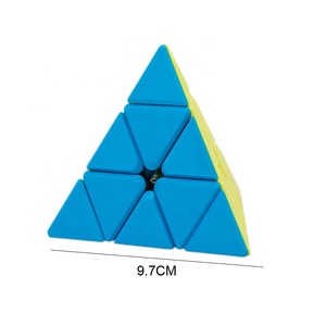 Chuyên Nghiệp Rắn Màu Kim Tự Tháp Ma Thuật Cube Thấp Moq Nhựa Não Trò Chơi Tốc Độ Cube Đồ Chơi - Product Image 4