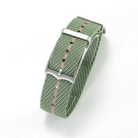 Bracelet de montre en nylon tissé souple et respirant de 20/22 mm avec boucle ardillon intégrée pour Seiko Heritage