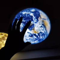Lampe de Projection lune terre planète, lampe de chambre à coucher Table fille créative mi-automne Photo atmosphère enfants veilleuse Led