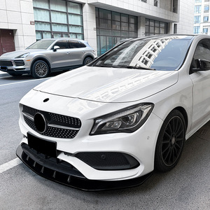 Mercedes-Benz ClA-Class C117 Front Bumper Lip Splitter Piano Black Carbon Fiber Texture Tuning Style 2016-2019 AMG - Product Image 3
