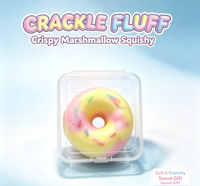 Jouet Squishy en Guimauve Effet Craquelé, Mignon et Coloré, en Forme de Donut, Sonore, Sensoriel, Anti-stress, pour Enfants, Coffret Cadeau