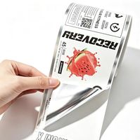 Autocollants personnalisés en rouleau métalliques argentés, étiquettes autocollantes personnalisées imperméables pour conteneurs de nutrition sportive
