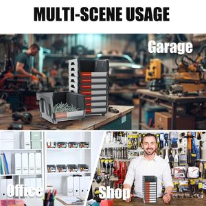 24pcs Boîte à outils en plastique empilable grise 5x4x3 pouces Organisateur de stockage de <span class=keywords><strong>garage</strong></span> Fournitures d'outils Fournitures de stockage - Product Image 6