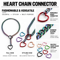 Chaîne pendentif cœur vintage cubain réglable et sécurisée, petite chaîne pour un usage quotidien, pour hommes et femmes