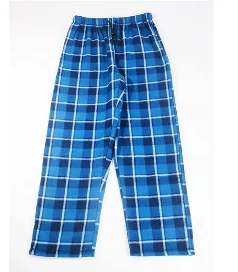 Custom Printing Wholesale Sleepwear Pajama Pants Brushed Fleece Men Casual Lounge Bottoms Designs Plaid Check Pants for Winter