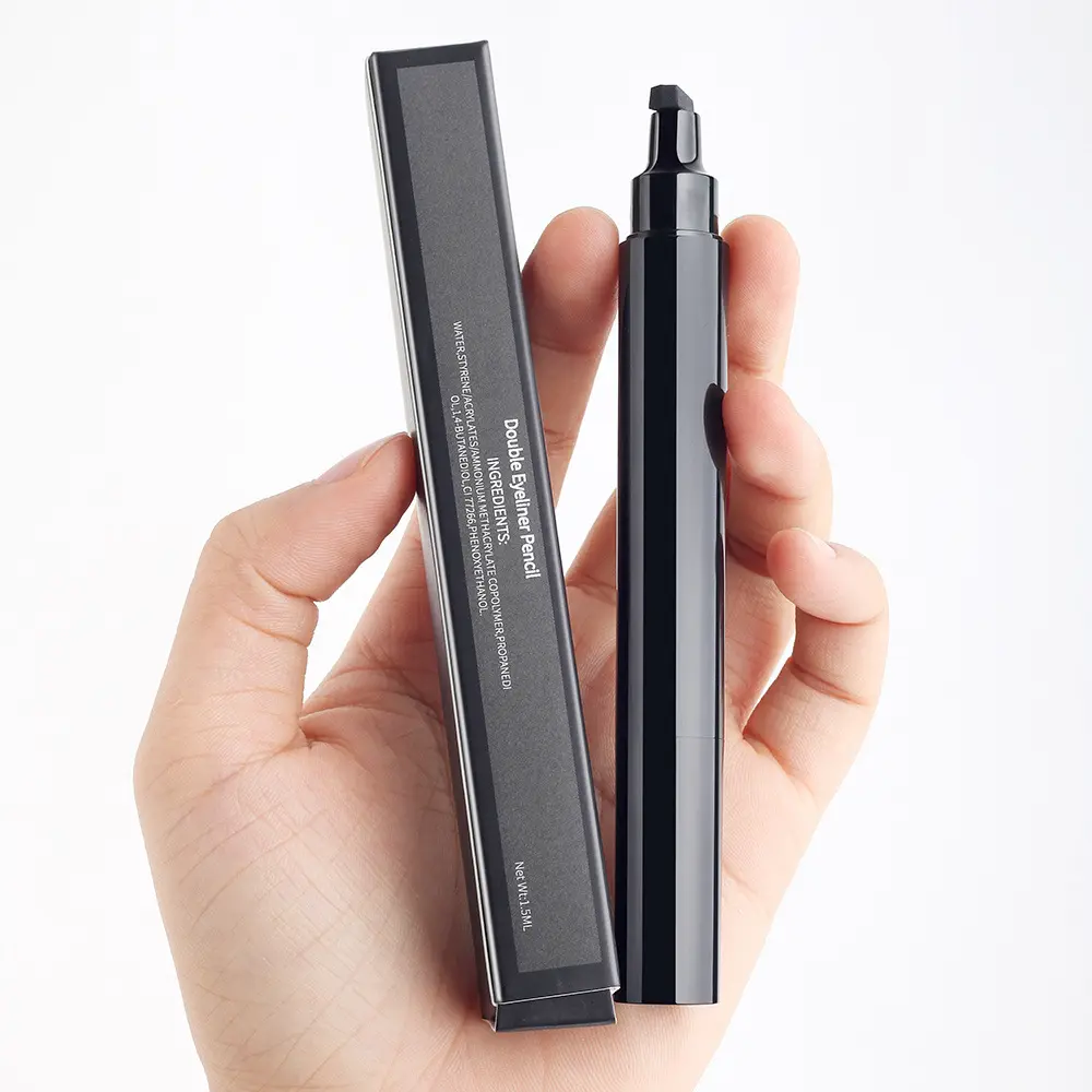 Vegan Triangle schweißfester wasserfester Siegel-Eyeliner doppelseitig Stift Filzspitze Augenfutter Flügelschleifer