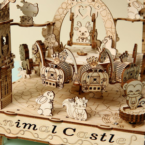 Kit de <span class=keywords><strong>Château</strong></span> Animalier 3D en Bois à Assembler Soi-même, Puzzles 3D en Bois pour Adultes, Ornement Artisanal pour la Maison, Vente en Gros - Product Image 2