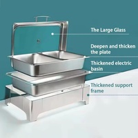 Vente flash KUNTAI 9L Réchaud rectangulaire en acier inoxydable Ensemble de buffet Doré Luxe Pots chauffants Réchauffeur de nourriture Alimenté au FUEL