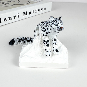 Modelo de Leopardo de las Nieves Impreso en 3D, Simulación de Diseño Moderno de Mediados de Siglo, Figura de Animal Salvaje, Juguete para Navidad y Halloween - Product Image 2