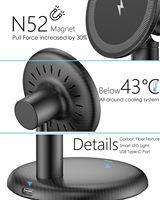 Chargeur sans fil magnétique à charge rapide, adapté au bureau ou à la table de chevet (sans adaptateur/angle fixe)