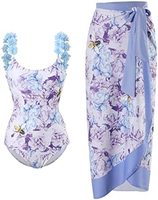 Femmes Maillot de bain 1 pièce + 1 pièce Cover up Maillot de bain deux pièces imprimé vintage Monokini Bikini Maillots de bain 2 pièces