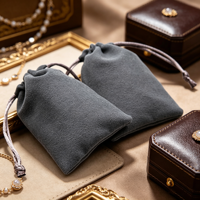 Sacs à bijoux en microfibre suédée 2025, sacs à cordon en velours avec logo personnalisé imprimé