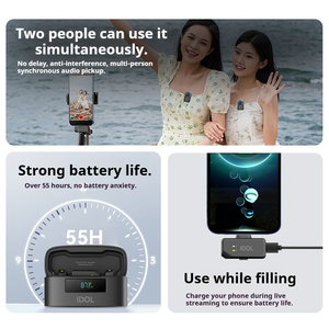 Microfono Wireless 2.4G per Creatori di Contenuti, Microfono Magnetico a Clip per Telefono, Microfono Wireless Intelligente Multiplo, Nuovo Microfono 2026 - Product Image 2