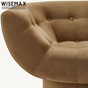 Sillón Individual de Ocio WISEMAX FURNITURE, Estilo Moderno y Lujoso, Tapizado en Tela, Respaldo Curvo Giratorio, para Sala de Estar - Product Image 6