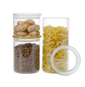 IKOO airtight clear wholesale kitchen canister set of 3 with for Loose Tea and Spices