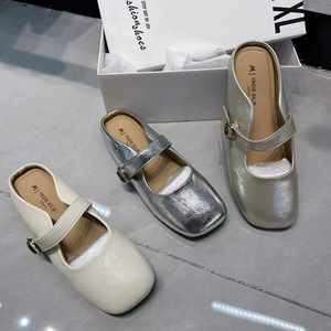 Scarpe Basse da Donna in Pelle di Pecora, Stile Mary Jane, Casual, Punta Quadrata, Vera Pelle, Autunnali, Antiscivolo, Comode - Product Image 2