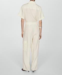 Vente chaude Street Style Lady Combinaison Formelle Col Écarté Poches Zip Revers <span class=keywords><strong>Jambe</strong></span> Large Femmes Combinaison - Product Image 5