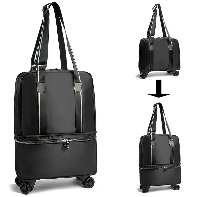 Carrello portabagagli pieghevole espandibile valigia leggera con ruota girevole 360 staccabile borsoni