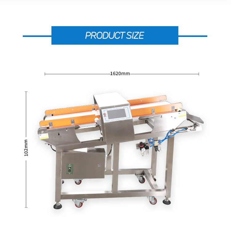 Food meat fruit noodle production line high speed conveyor belt security metal detector machine