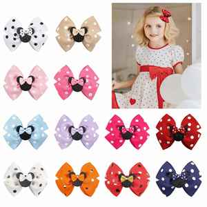 Pasador de Pelo con Lazo de Acrílico con Puntos y Lentejuelas de 5cm para Niñas, Accesorios para el Cabello con Diseño de Mickey Mouse para Fiestas - Product Image 5