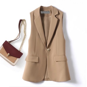 <span class=keywords><strong>Chaleco</strong></span> de Traje de Oficina para <span class=keywords><strong>Mujer</strong></span>, Elegante, Estilo Coreano, Sin Mangas, Color Sólido, con un Botón - Product Image 2