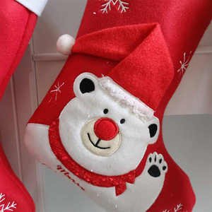 Hot-bán giáng sinh cảm thấy Snowman mô hình giáng sinh dài Vớ Quà Tặng Kẹo Túi giáng sinh lò sưởi treo trang trí nhà - Product Image 5