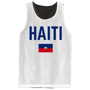 Haiti Cờ Chủ Đề Trẻ Em Bóng Rổ Jersey Cậu Bé Cô Gái Mùa Hè Tank Tops Cá Nhân Tùy Chỉnh Logo/Tên Đội Áo Nhà Máy Hot Bán
