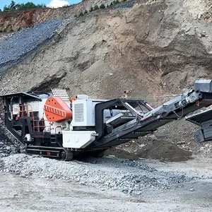 Station mobile de concasseur à mâchoires sur chenilles pour mines lourdes concasseur de béton de déchets de construction de carrière