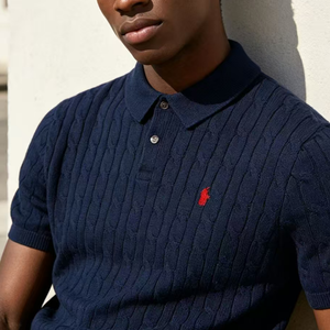 Polo tricoté d'été pour homme, nouveau modèle à manches courtes, coupe ajustée, style professionnel, avec texture LAPPl - Product Image 5