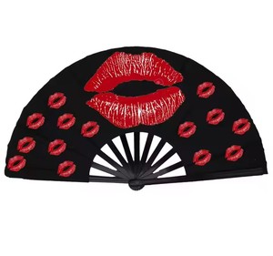 Éventails pliables portables en bambou traditionnels avec logo personnalisé pour femmes, mini-éventails promotionnels en plastique, cadeaux de <span class=keywords><strong>mariage</strong></span> en gros - Product Image 2