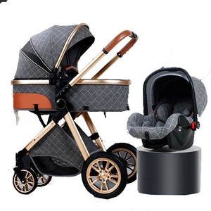 Système de voyage 3 en 1, poussette pour bébé, poussette haute paysagère anti-choc pour nouveau-né avec organisateur de poussette, poussette et accessoires - Product Image 2