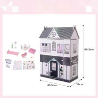 Maison de poupée princesse pour filles, grande villa, maison de jeu en bois, meubles, scène créative, cadeau d'anniversaire