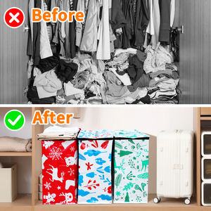 ตะกร้า PP แบบพับได้ทนทานสำหรับใส่เสื้อผ้าตะกร้าใส่เสื้อผ้าแบบพกพาน้ำหนัก50L กันน้ำและน้ำหนักเบา - Product Image 2