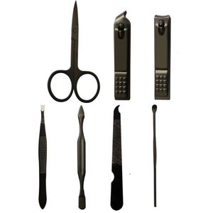 IStapromo Gifts 7 in 1 Manicure Set <b>Nail</b> Clipper Set Stainless Steel <b>Nail</b> <b>Kit</b> Manicure <b>Kit</b> Pedicure <b>Kit</b> in Black - Product Image 5