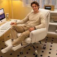 Chaise de bureau à domicile en tissu avec structure métallique, confortable pour une longue assise, anti-fatigue, inclinable, fauteuil paresseux pivotant avec dossier réglable
