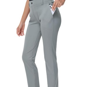 Pantalon <span class=keywords><strong>de</strong></span> <span class=keywords><strong>golf</strong></span> pour femme, coupe bootcut, extensible, longueur cheville, décontracté, sport, avec passants <span class=keywords><strong>de</strong></span> ceinture et poches zippées - Product Image 1