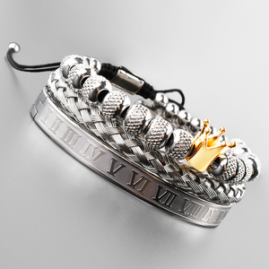 F300 Luxury Bracelet Crown Bead for Gifts Designer Logo <strong>Men</strong> Charms <strong>Bangle</strong> <strong>Men's</strong> <strong>Silver</strong> Stainless Steel Watchband Bracelet - Product Image 2