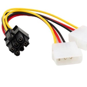 4Pin To 6Pin Pcie <b>Power</b> <b>Adapter</b> Cable For Graphics Card Dual 4P To 6P Connector - Product Image 3