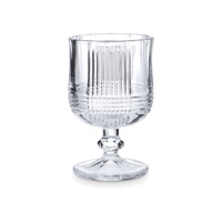 Verre à pied cannelé en verre taillé 185 ml avec motif annelé et poignée en diamant à facettes, verrerie transparente pour bar à domicile