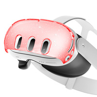 Coque de protection rigide transparente à paillettes pour casque VR Meta Quest 3, résistante aux chocs et aux rayures