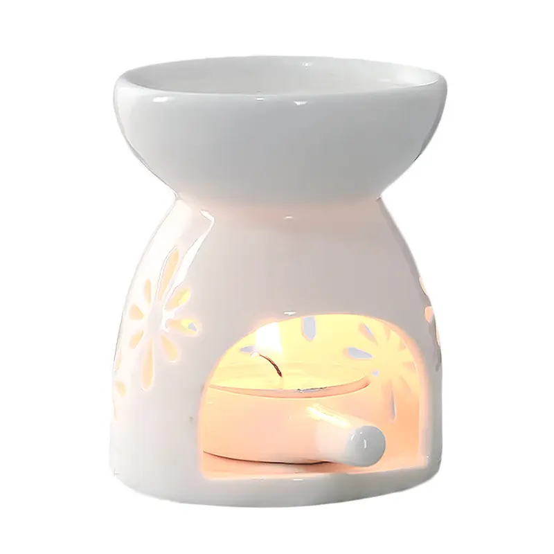 In Stock Burner Essential Oil Incense Aroma Diffuser Furnace Home Decoration Romantic White Gift Ceramic Tealight Candle Holder