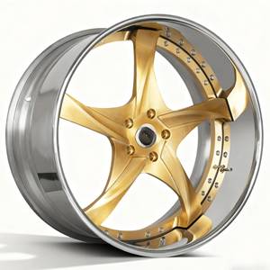 Jantes forgées Bku 2 pièces pour Chevy Impala Cadillac Skylark Fleetwood 23 24 26 pouces, jantes personnalisées <span class=keywords><strong>Lowrider</strong></span>, jantes en alliage doré - Product Image 6