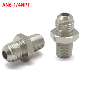 Adaptateur droit 6AN mâle à raccord conique 1/4 NPT mâle, en acier nickelé, pour tuyau de refroidisseur de carburant/huile, pour modification automobile - Product Image 3