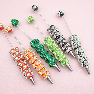 Stylo B7059 Halloween à perles, stylo à bille DIY avec breloques de dessins animés d'Halloween, idéal pour la promotion, le bureau, les loisirs créatifs et les cadeaux - Product Image 5