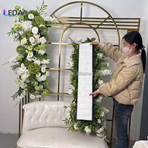 Camino de Mesa de Flores Artificiales LEDA, Hortensias, Palmeras Verdes, Rosas Blancas, Decoración para Mesa - Product Image 2