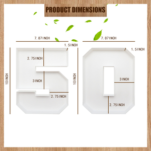 White Number Plastic Storage Box Letter Tray Decorative Organizer Bin for Home Nursery Party Display - Product Image 2