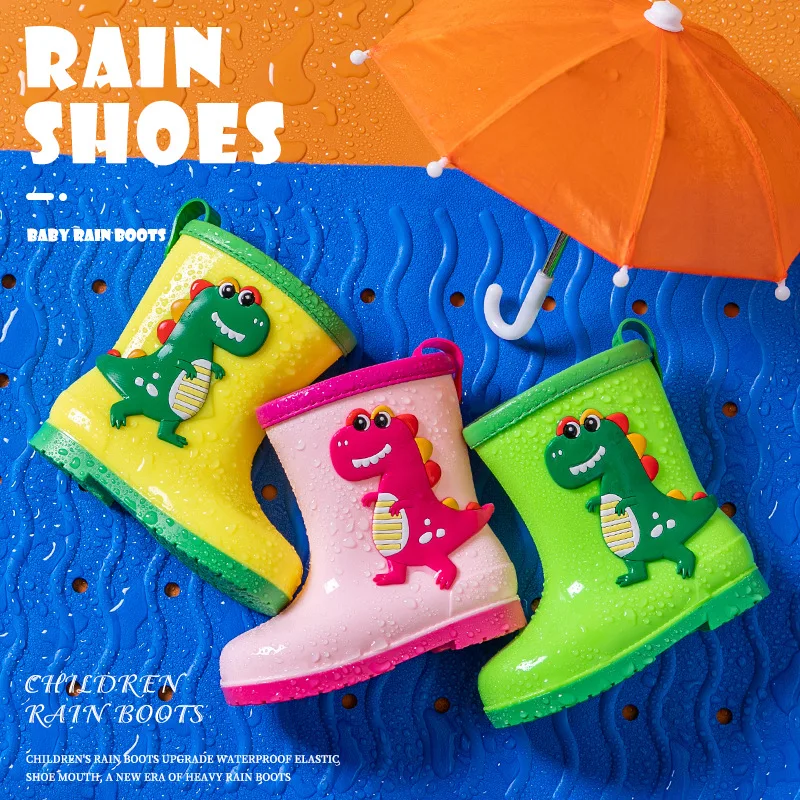 Children Rain Shoes Unicorn Rubber Rain Boots Dinosaur Toddler Waterproof Kids Pvc Water Shoes