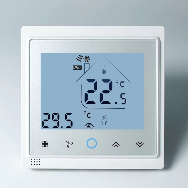 SLS Electric Smart Fan Coil Unit Zigbee Thermostat 2pipe AC Touch Button Type Alexa Google Home Compatible Android Hotel PC