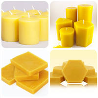 Bougie cylindrique en cire d'abeille jaune, faite à la main, sans fumée, à combustion longue durée, pour mariage, décoration de la maison, usage religieux